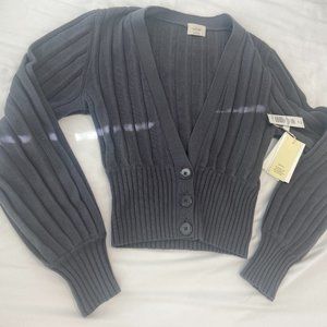 Aritzia Wilfred New Plunge Cardigan (Elegant Charcoal, Size S)